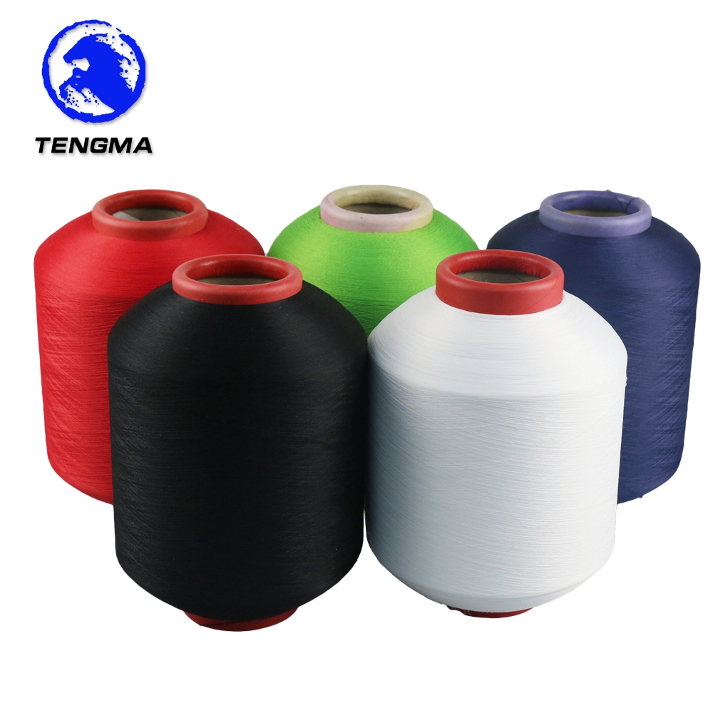 AA Grade Free Sample Dope-Dyed Textile 4075 Polyester Spandex Covered Yarn